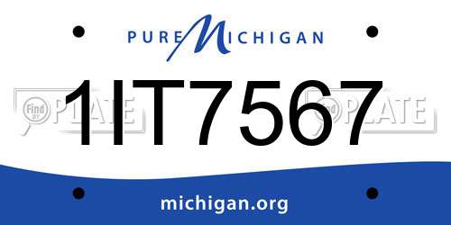 1IT7567 Michigan License Plate