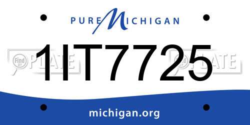 1IT7725 Michigan License Plate