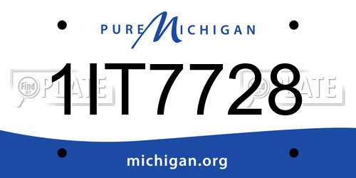 1IT7728 Michigan License Plate