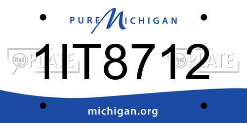 1IT8712 Michigan License Plate
