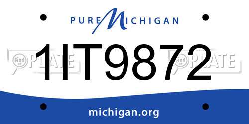 1IT9872 Michigan License Plate