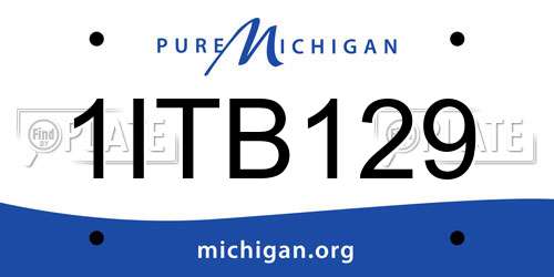1ITB129 Michigan License Plate