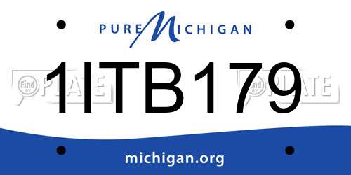 1ITB179 Michigan License Plate