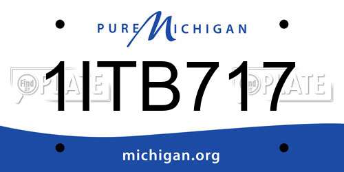 1ITB717 Michigan License Plate