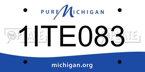 1ITE083 Michigan License Plate