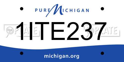 1ITE237 Michigan License Plate