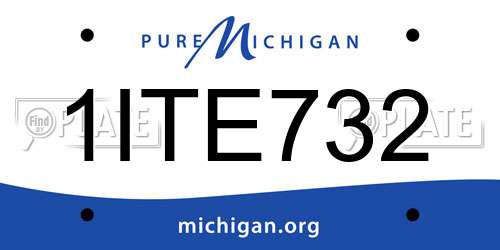 1ITE732 Michigan License Plate
