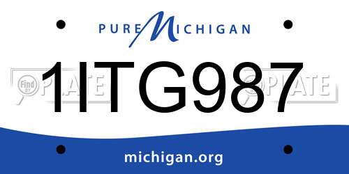 1ITG987 Michigan License Plate