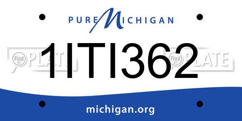 1ITI362 Michigan License Plate