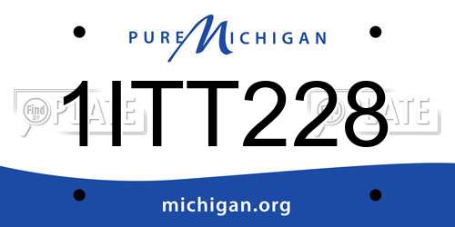 1ITT228 Michigan License Plate