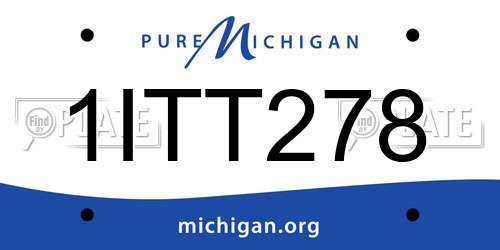 1ITT278 Michigan License Plate