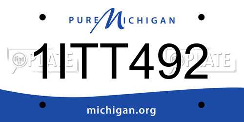 1ITT492 Michigan License Plate