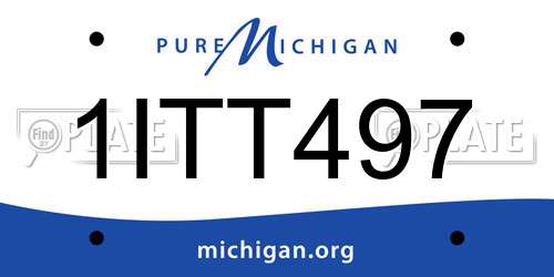 1ITT497 Michigan License Plate
