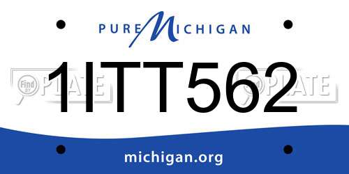 1ITT562 Michigan License Plate