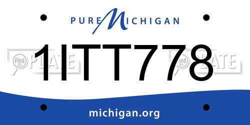 1ITT778 Michigan License Plate
