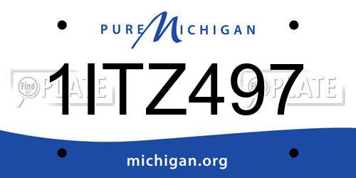 1ITZ497 Michigan License Plate