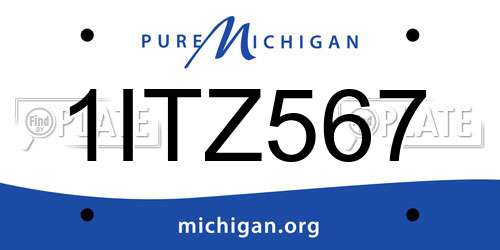 1ITZ567 Michigan License Plate