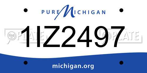 1IZ2497 Michigan License Plate