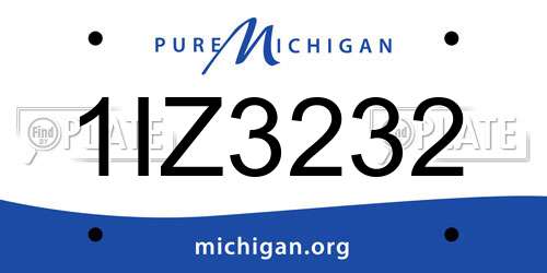 1IZ3232 Michigan License Plate