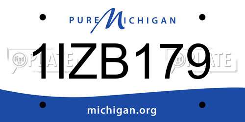 1IZB179 Michigan License Plate