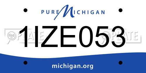 1IZE053 Michigan License Plate