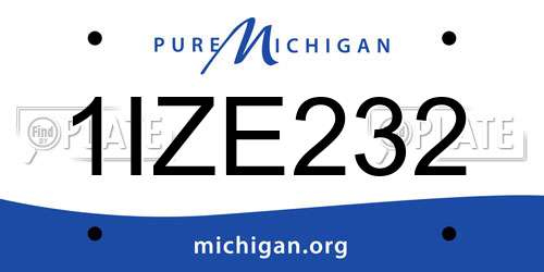 1IZE232 Michigan License Plate