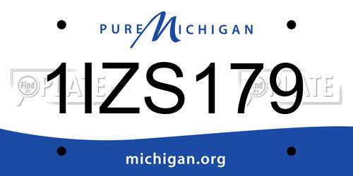 1IZS179 Michigan License Plate