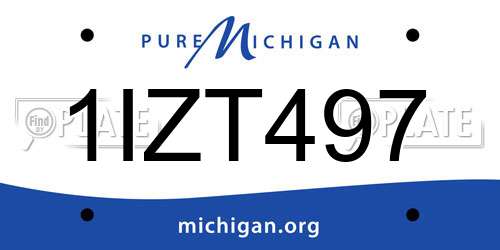 1IZT497 Michigan License Plate