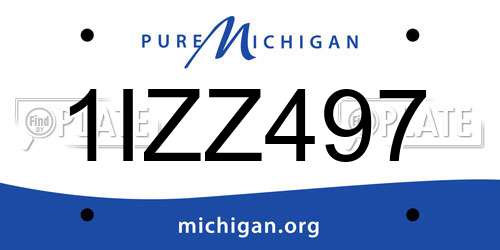 1IZZ497 Michigan License Plate