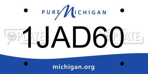 1JAD60 Michigan License Plate