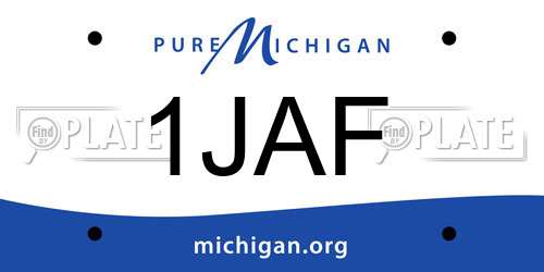 1JAF Michigan License Plate