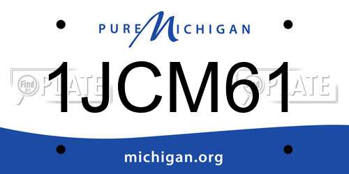 1JCM61 Michigan License Plate