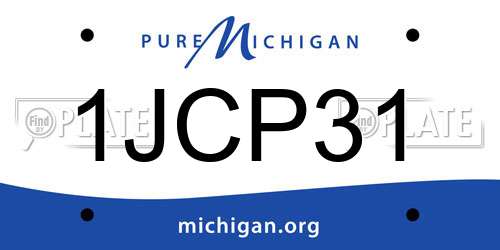 1JCP31 Michigan License Plate