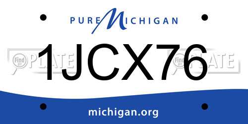 1JCX76 Michigan License Plate