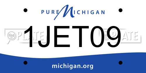 1JET09 Michigan License Plate