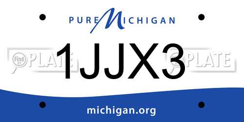 1JJX3 Michigan License Plate