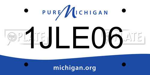 1JLE06 Michigan License Plate