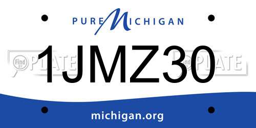 1JMZ30 Michigan License Plate