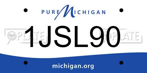 1JSL90 Michigan License Plate