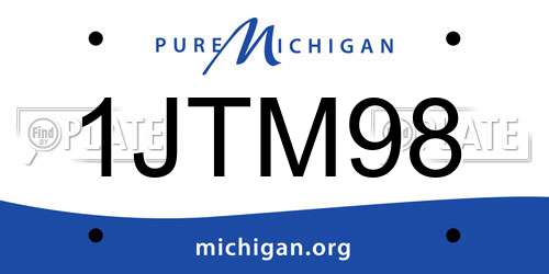 1JTM98 Michigan License Plate