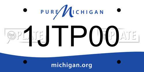 1JTP00 Michigan License Plate
