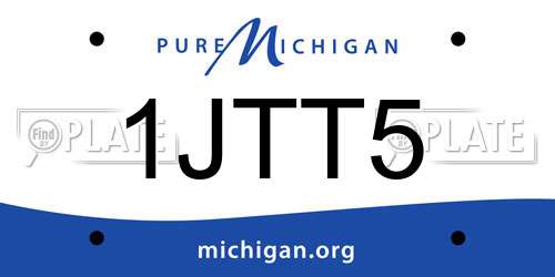 1JTT5 Michigan License Plate