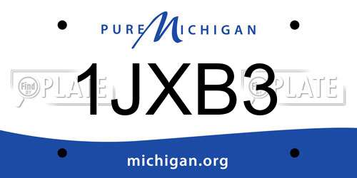 1JXB3 Michigan License Plate