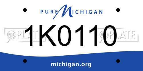 1K0110 Michigan License Plate