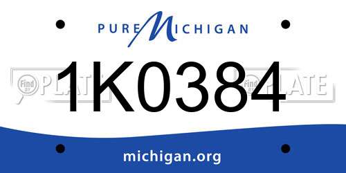 1K0384 Michigan License Plate
