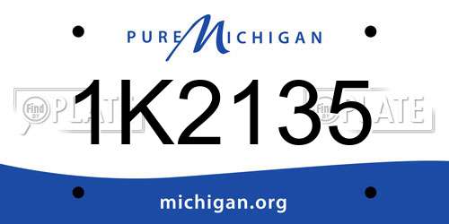 1K2135 Michigan License Plate