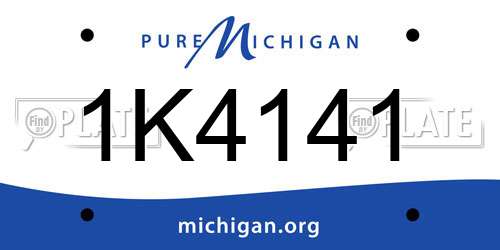 1K4141 Michigan License Plate