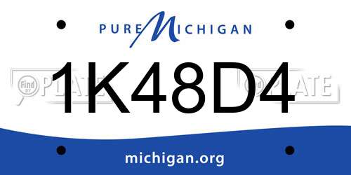 1K48D4 Michigan License Plate