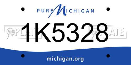 1K5328 Michigan License Plate