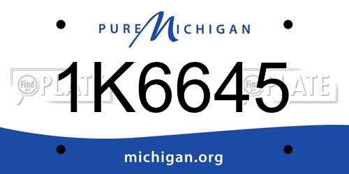 1K6645 Michigan License Plate